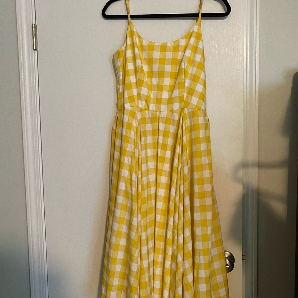 The Pretty Dress Company Yellow and White Gingham Dress